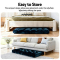 Artiss Floor Lounge Sofa Bed Flannel Navy