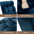 Artiss Floor Lounge Sofa Bed Flannel Navy