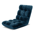 Artiss Floor Lounge Sofa Bed Flannel Navy