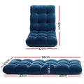 Artiss 2x Floor Lounge Sofa Bed Flannel Navy
