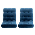 Artiss 2x Floor Lounge Sofa Bed Flannel Navy