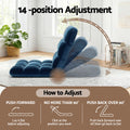 Artiss 2x Floor Lounge Sofa Bed Flannel Navy