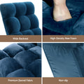 Artiss 2x Floor Lounge Sofa Bed Flannel Navy