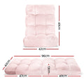 Artiss Floor Lounge Sofa Bed Flannel Pink