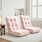 Artiss 2PC Floor Lounge Sofa Bed Flannel Pink