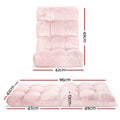 Artiss 2PC Floor Lounge Sofa Bed Flannel Pink
