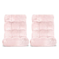 Artiss 2PC Floor Lounge Sofa Bed Flannel Pink