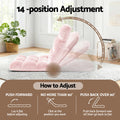 Artiss 2PC Floor Lounge Sofa Bed Flannel Pink