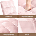 Artiss 2PC Floor Lounge Sofa Bed Flannel Pink