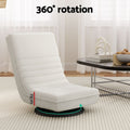 Artiss Floor Lounge 360° Swivel Foldable Sofa Chair and Side Table with Castors Set