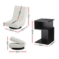 Artiss Swivel Floor Chair and Bedside Table with Charging Station Set
