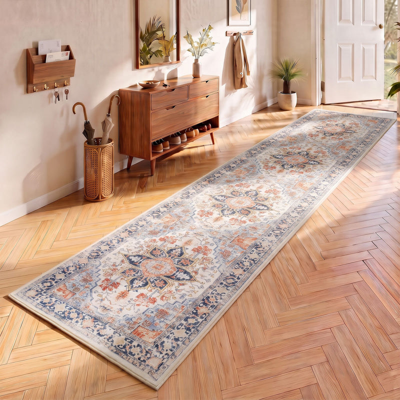 Artiss 60 x 300 cm Runner Rugs For Living Room No Heavy Rubber Crease-Free Foldable Design For Kitchen Entryway And Bedroom 100% Polyester Water-repellent Resistant Non-Shedding