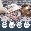 Artiss 80 x 180 cm Washable Runner Area Rug No Hard Glue Quilt-Like Soft for Home Decor, 0.5cm Ultra-Thin Pet Friendly Bohemian Medallion Bedroom Carpet