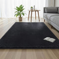 Artiss Floor Rug 140x200cm Shaggy Black Plush Area Carpet