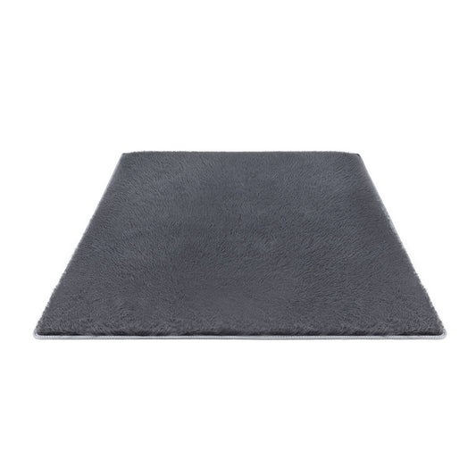 Artiss Shaggy Rug 140x200cm Grey Plush Floor Carpet Living Room