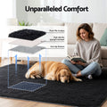 Artiss Floor Rug 160x230cm Shaggy Plush Black Area Carpet