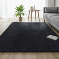 Artiss Floor Rug 160x230cm Shaggy Plush Black Area Carpet