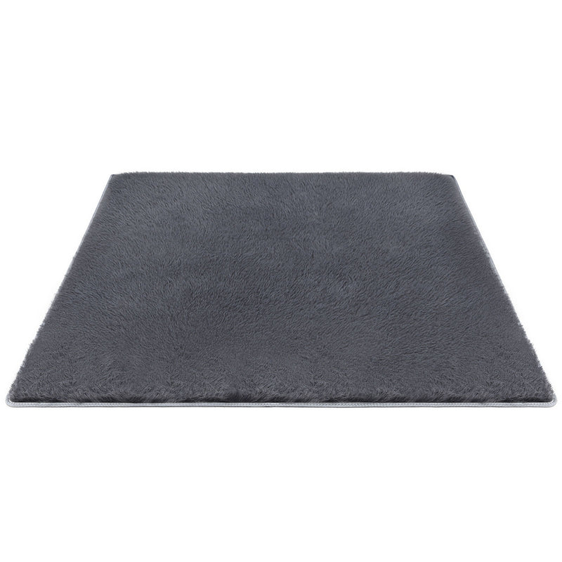 Artiss Shaggy Rug 160x230cm Plush Grey Area Carpet Living Room