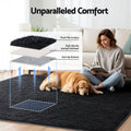 Artiss Floor Rug 200x230cm Shaggy Black Plush Area Carpet
