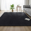 Artiss Floor Rug 200x230cm Shaggy Black Plush Area Carpet