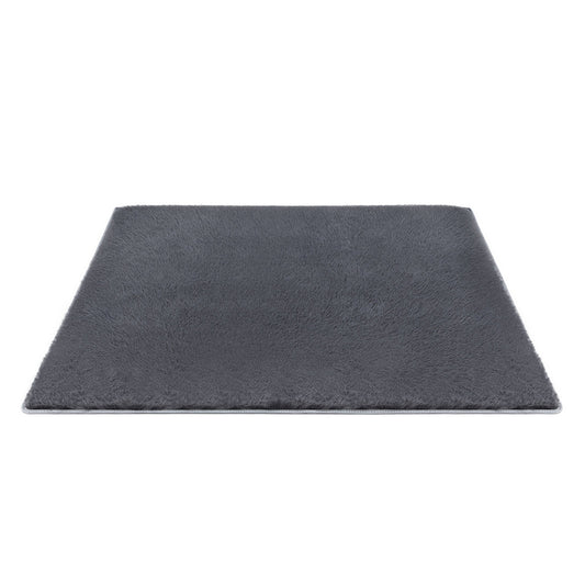 Artiss Floor Rug 200x230cm Grey Shaggy Plush Carpet