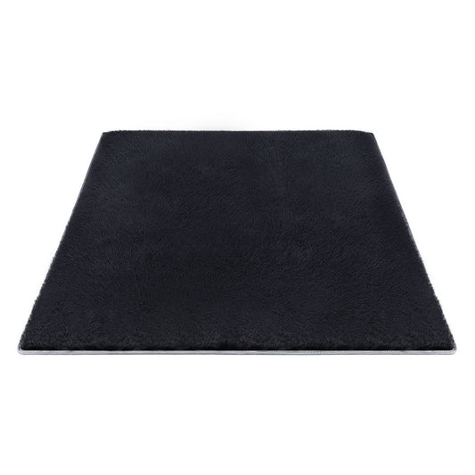 Artiss Floor Rug 200x290cm Shaggy Plush Black Area Carpet