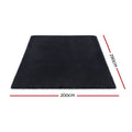 Artiss Floor Rug 200x290cm Shaggy Plush Black Area Carpet