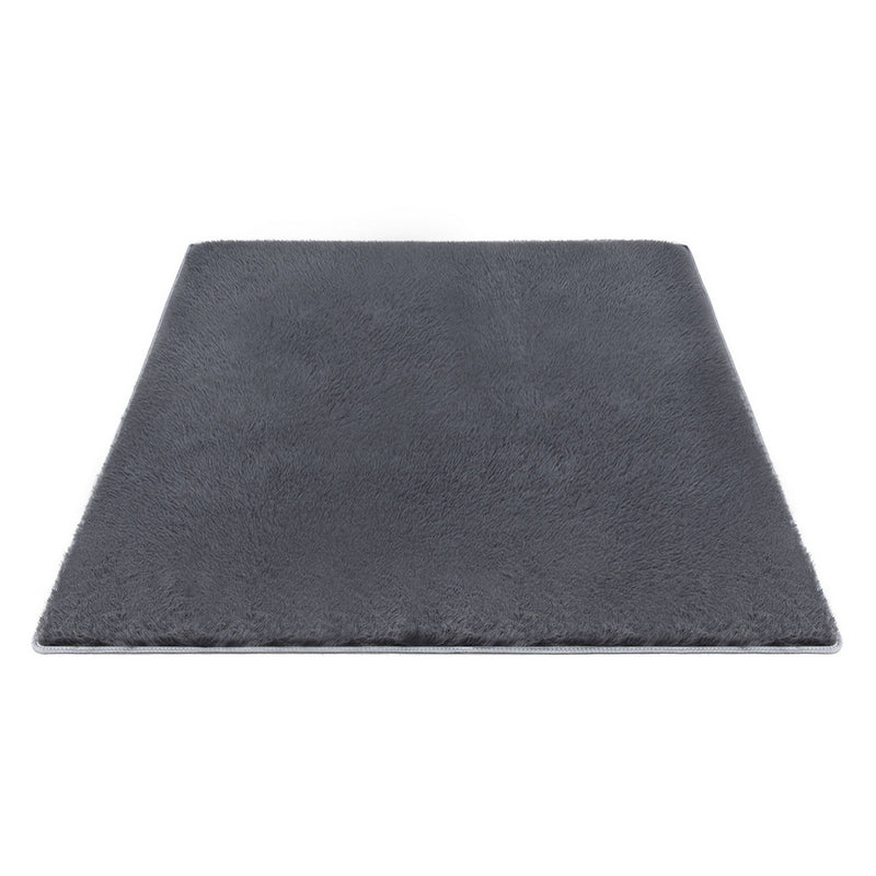 Artiss Floor Rug 200x290cm Shaggy Grey Plush Area Carpet
