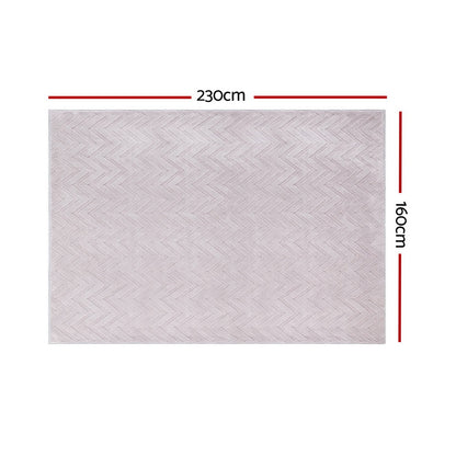 Artiss Rug 160x230cm Area Rug Washable Mat Large Carpet Microfiber Ripple
