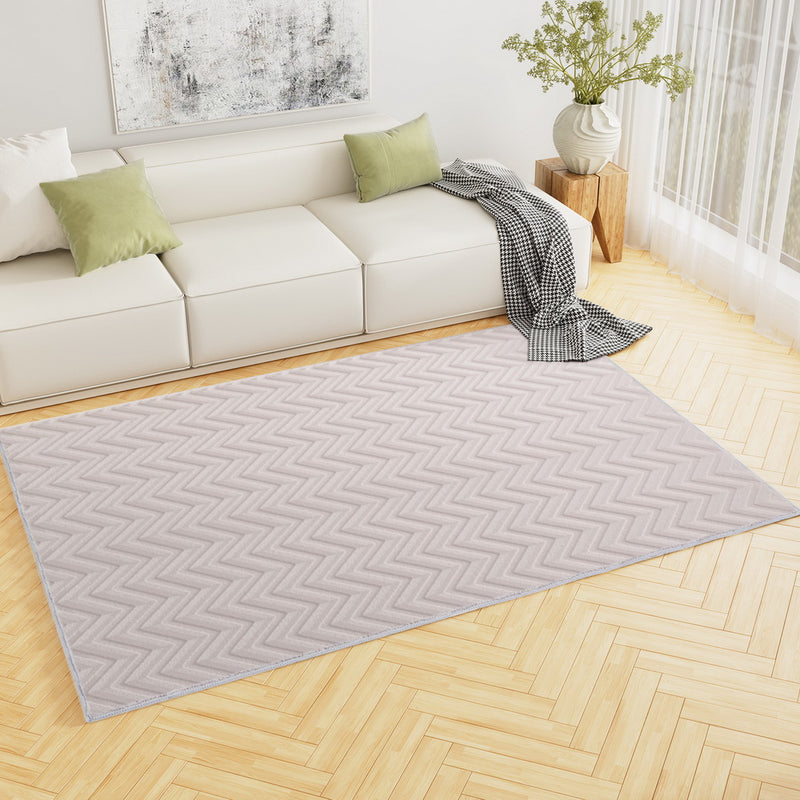 Artiss Area Rug 160x230cm Washable Microfiber Carpet Mat Ripple