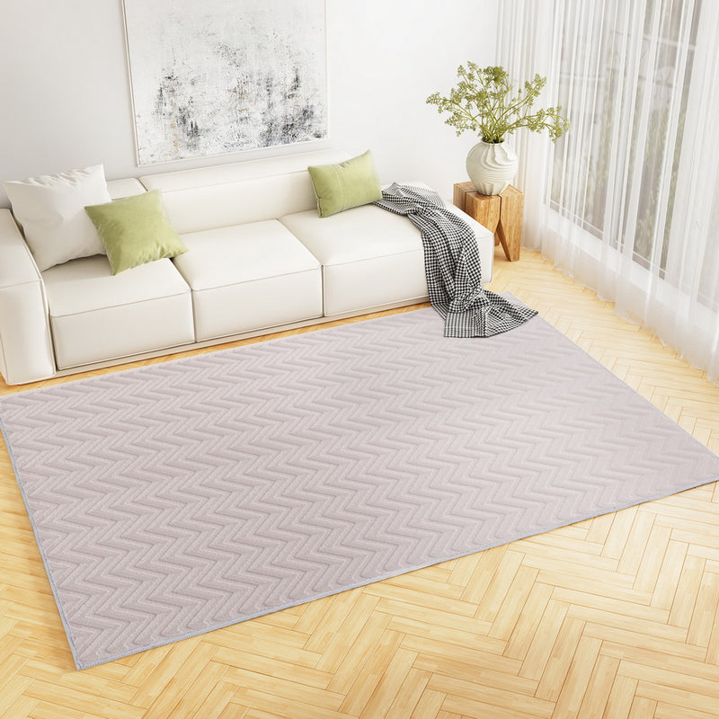 Artiss Rug 200x290cm Washable Microfiber Ripple Large Carpet