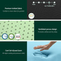 Giselle 18cm Memory Foam Mattress KING SINGLE Cool Gel Green Tea