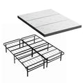 Giselle Folding Bed with Mattress Queen Portable Foldable Guest Bed Bamboo Cover