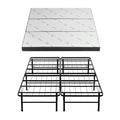 Giselle Folding Bed with Mattress Queen Portable Foldable Guest Bed Bamboo Cover
