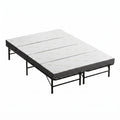 Giselle Queen Folding Bed with Mattress 4 Fold Metal Frame Guest Bed Bamboo Cover