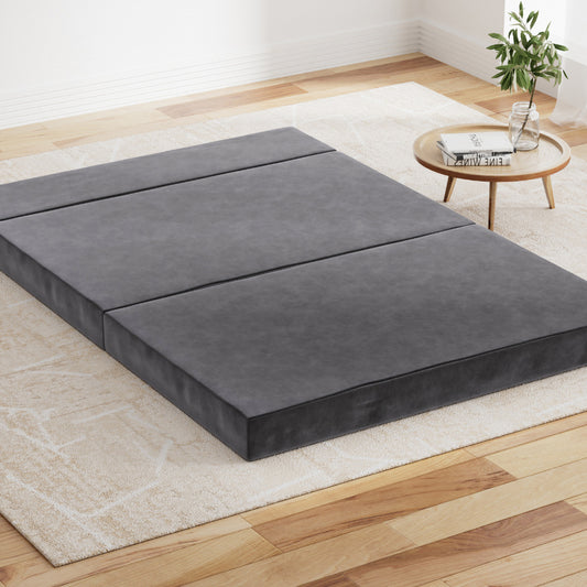 Giselle Foldable Foam Mattress DOUBLE Grey Folding Bed Mat