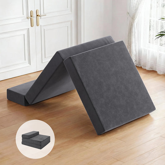 Giselle Foldable Foam Mattress Single Grey Folding Bed Mat