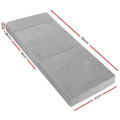 Giselle Foldable Foam Mattress Light Grey Single Bed Mat