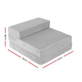 Giselle Foldable Foam Mattress Light Grey Single Bed Mat
