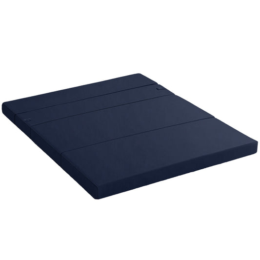 Giselle Foldable Foam Mattress Double Blue Portable Floor Mat