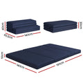 Giselle Foldable Foam Mattress Double Blue Portable Floor Mat