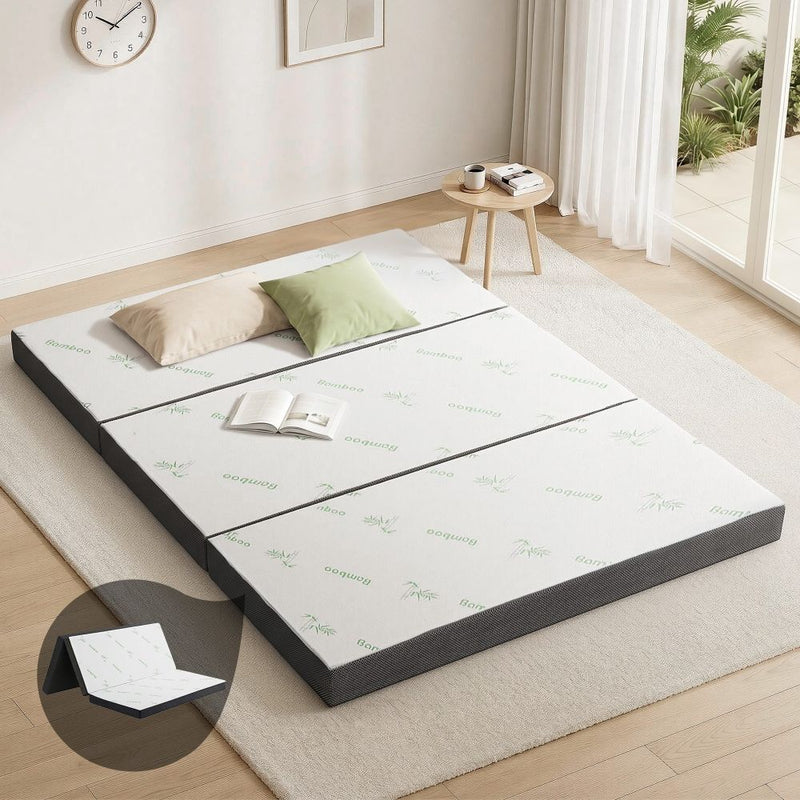 Giselle Foldable Foam Mattress QUEEN Bamboo Portable Bed
