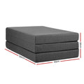 Giselle Foldable Foam Mattress DOUBLE Grey Folding