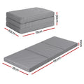 Giselle Foldable Memory Foam Trifold Sofa Bed Mattress Camping Mat