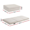 Giselle 3-Fold Foldable Foam Mattress Fleece Portable Mattress