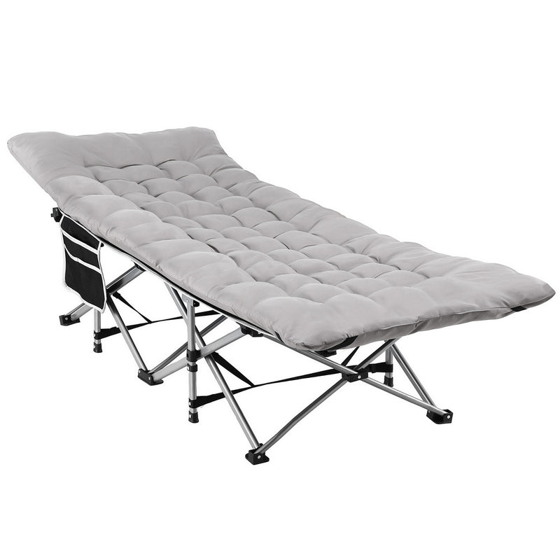 Artiss Folding Bed w/Mattress Heavy Duty Grey 185cm