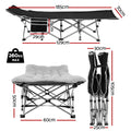 Artiss Folding Bed w/Mattress Heavy Duty Grey 185cm