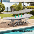 Artiss Folding Bed w/Mattress Heavy Duty Grey 185cm