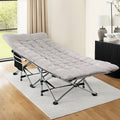 Artiss Folding Bed w/Mattress Heavy Duty Grey 185cm