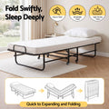 ARTISS Folding Bed with Mattress, Portable Rollaway 150kg Capacity 190CM